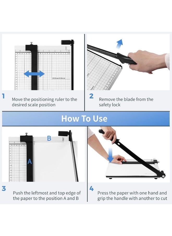 MOMENT - Paper Cutter 12Inch A4-B7 Paper Cutter, Heavy Duty Paper Slicer With Guide Bar And Safety Blade Lock For Cardstock, Photo, Wide Use For Office, Home - Image 1