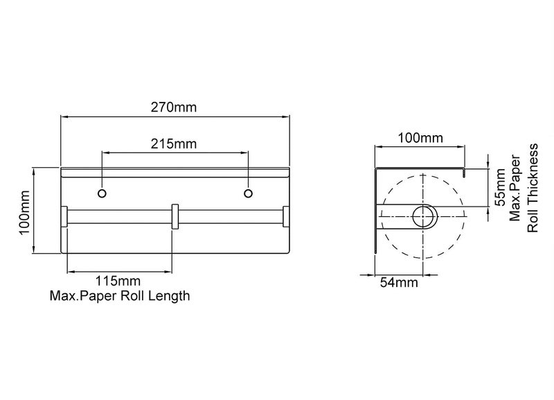 BGL Toilet Paper Holder with Shelf Black Matte Double Head Toilet Tissue Roll Holder 304 Stainless Steel Wall Mount for Bathroom - Image 4