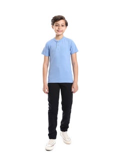 Henely Neck Basic Tshirt Casual Look For Boy _ Light Blue