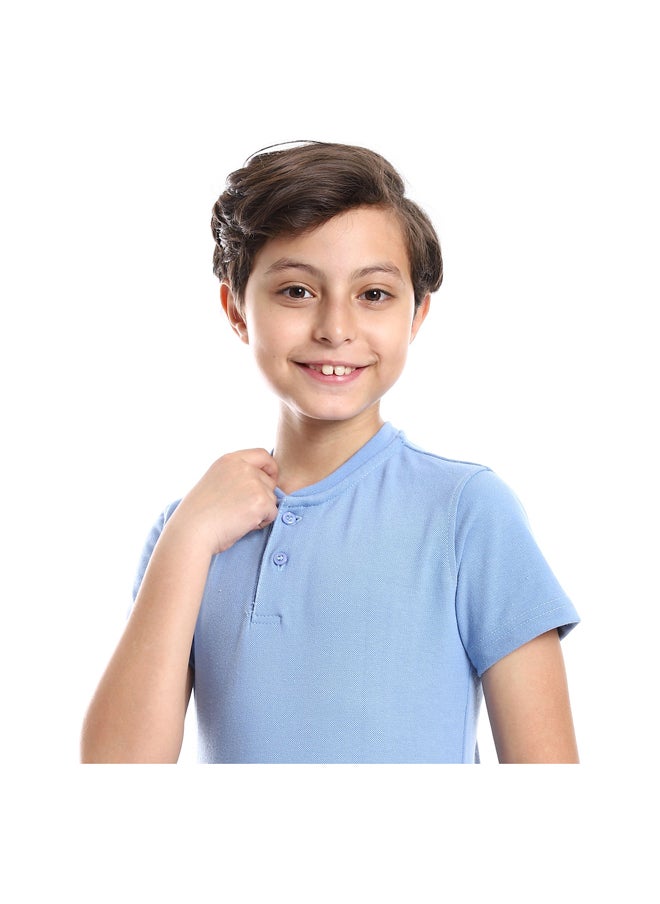 Andora - Henely Neck Basic Tshirt Casual Look For Boy _ Light Blue - Image 1