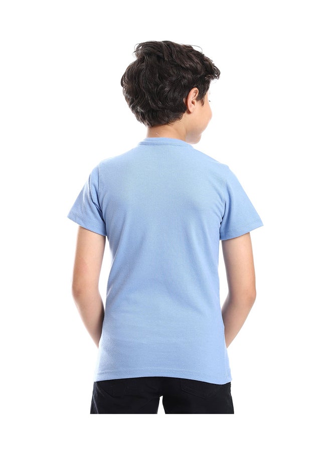 Andora - Henely Neck Basic Tshirt Casual Look For Boy _ Light Blue - Image 1