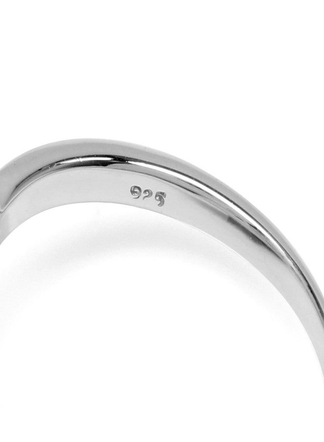 Silvershake 1.25 CTW 4MM 5-Stone Round Shape Genuine Violet Tanzanite White Gold Plated 925 Sterling Silver V Shape Ring December Gemstone Birthstone Size 7 - Image 4