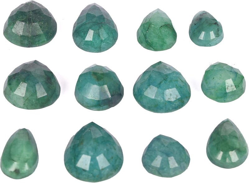 GEMHUB Jewelry Making Gemstone Beads 140.00 Carat. 14 Pcs Natural Green Emerald Gemstone, Pear Cut Emerald Gemstone Lot for Jewelry - Image 5