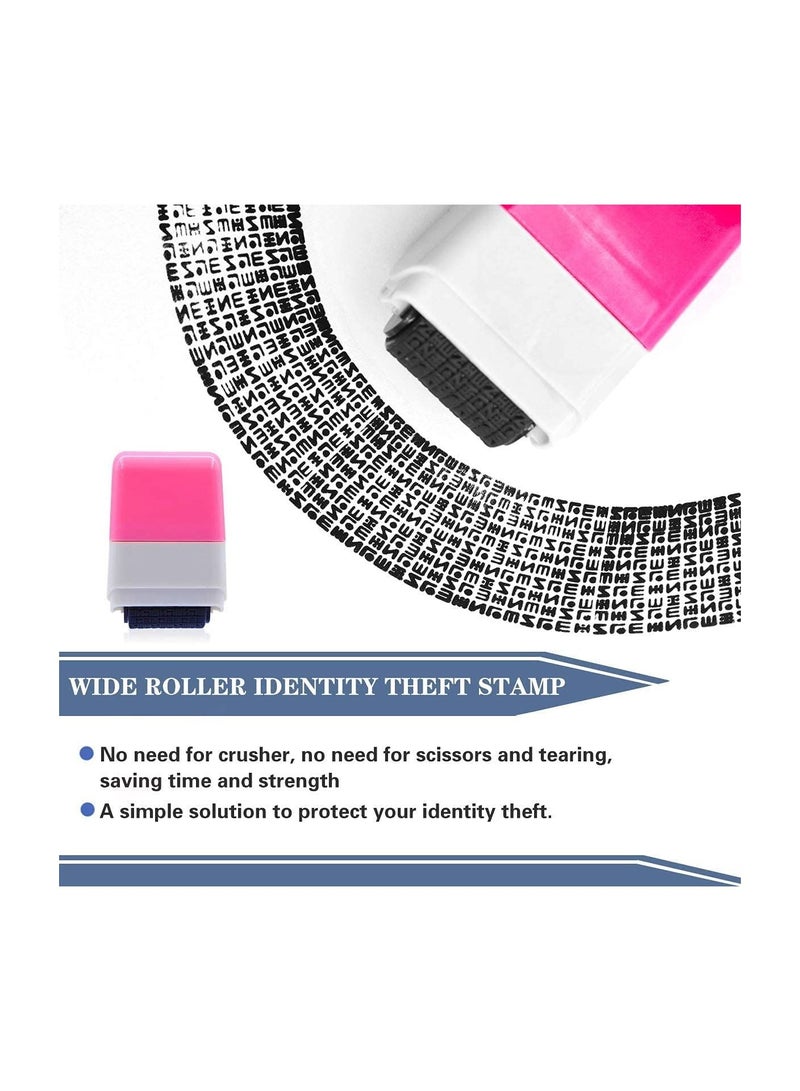SYOSI Identity Protection Roller Stamps, SYOSI Identity Theft Protection Stamp for ID Blockout, Privacy Confidential and Address Blocker 2 Pcs ( Pink and Blue ) - Image 2