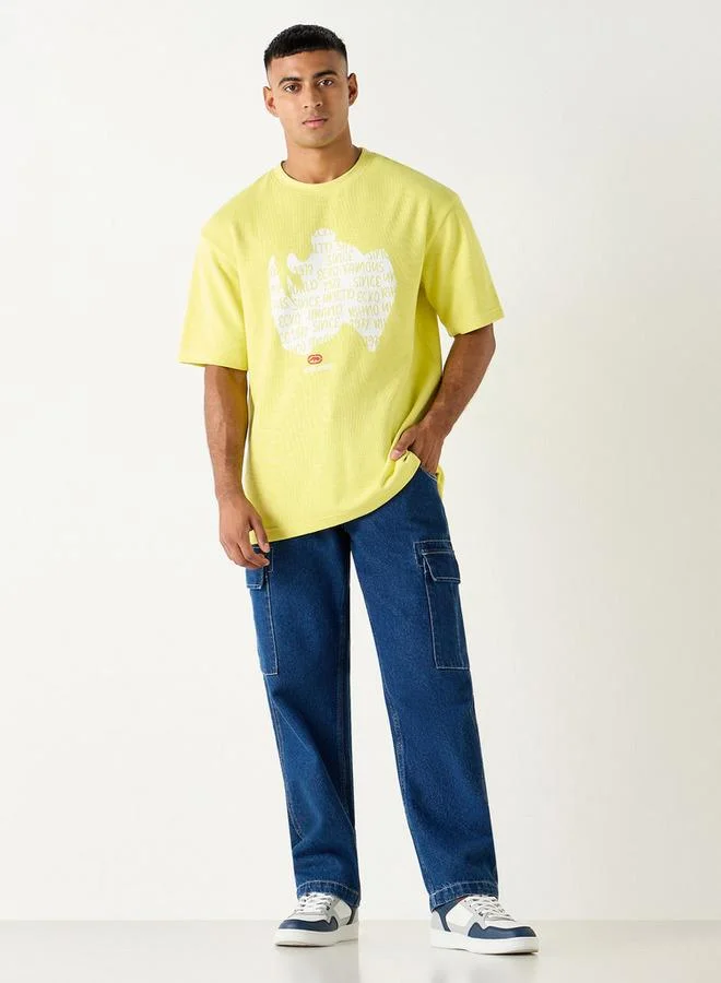 Ecko Unltd. Ecko Unltd Printed Crew Neck T-shirt with Short Sleeves