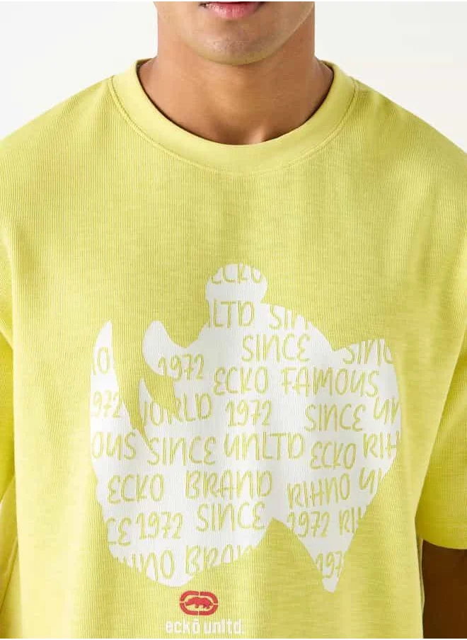 Ecko Unltd. Ecko Unltd Printed Crew Neck T-shirt with Short Sleeves