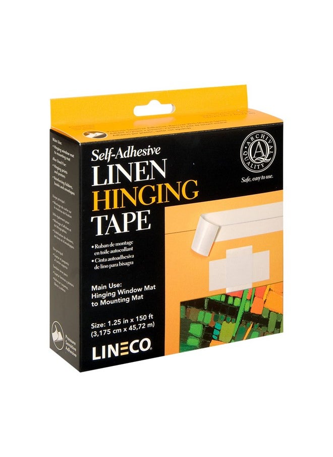 Lineco Self-Adhesive Linen Hinging Tape. Acid-Free, Neutral Ph Fabric. 1.25 Inches X 150 Feet. Trusted Tape For Hinging, Matboards, Mounting, Conservation, Framing, Craft, Diy. White.  - Image 2