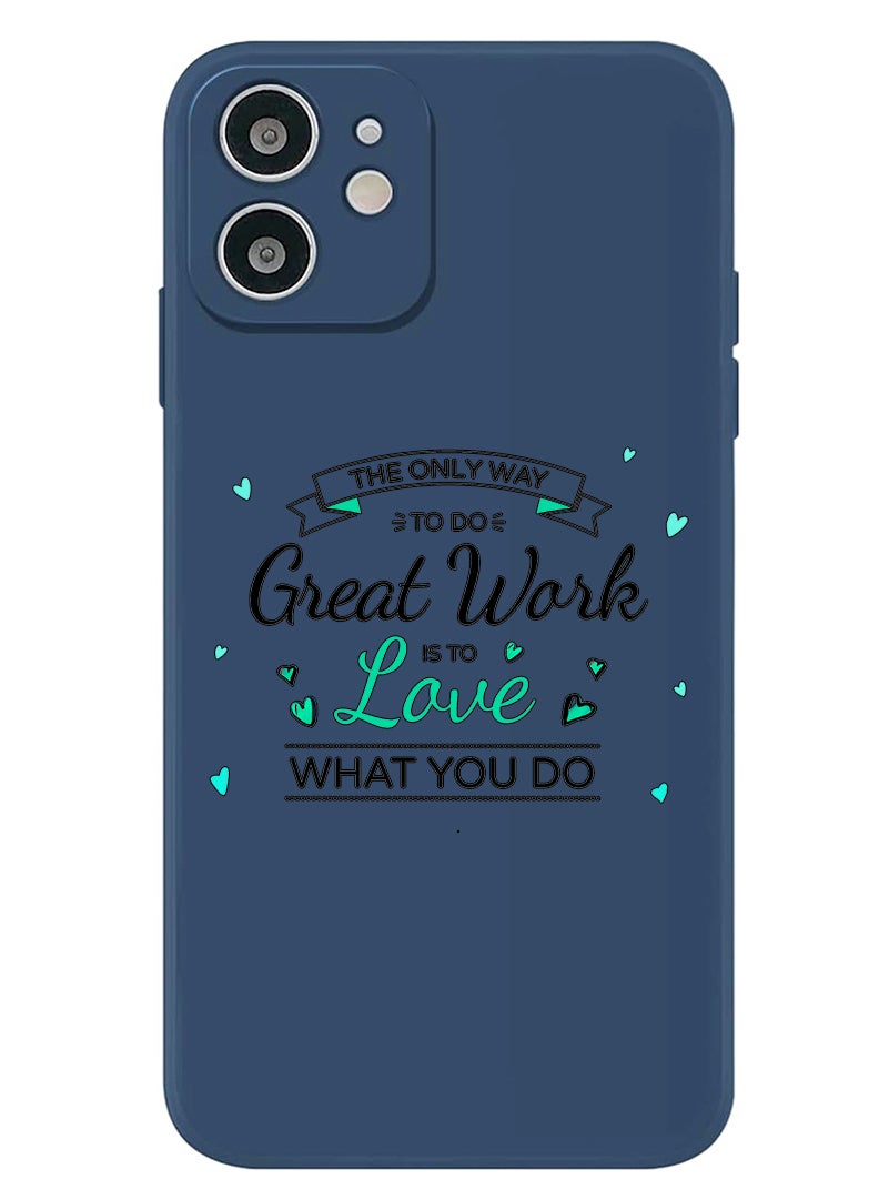 Theodor Protective Slim Fit Case Liquid Silicone Cover with Full Body Protection Anti-Scratch Shockproof Case For iPhone 12 Blue  - Love what you do - Image 1