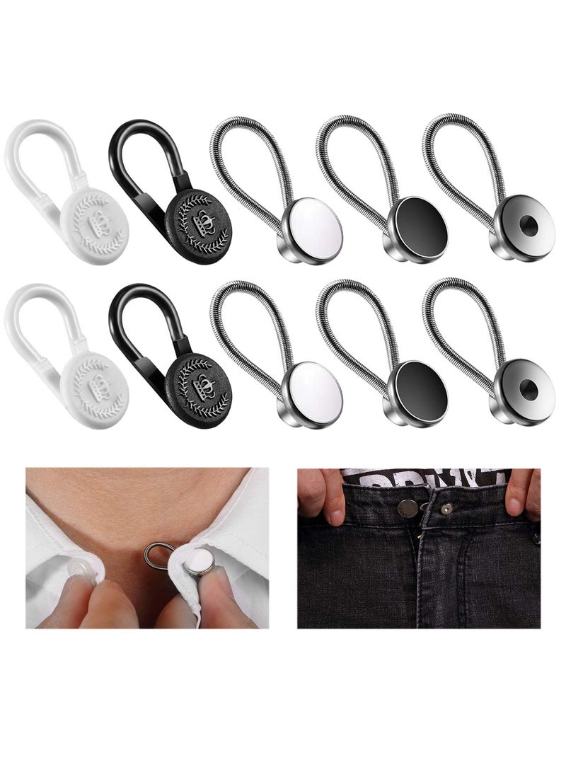 10 Pieces Collar Extenders Elastic Button Extender Neck Extenders for Shirt Pants Dress Trouser Favors  - Image 1