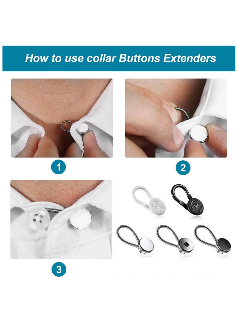 10 Pieces Collar Extenders Elastic Button Extender Neck Extenders for Shirt Pants Dress Trouser Favors  - Image 2