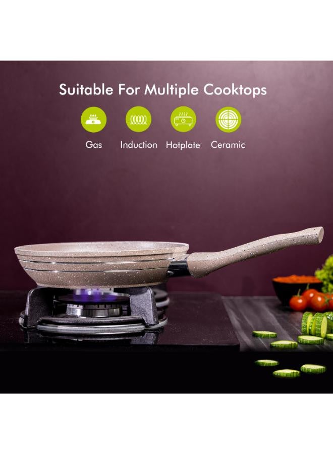 Royalford Granite Coated Smart Frypan Brown 22cm - Image 3