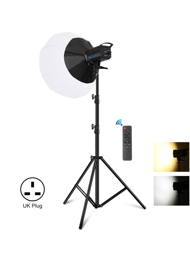 بولوز طقم إضاءة للتصوير الفوتوغرافي بقدرة ‎220 فولت و150 واط بدرجة حرارة لون من ‎3200K إلى ‎5600K، مع حاملة إضاءة بارتفاع ‎2.8 متر وصندوق إضاءة علوي على شكل فانوس قابل للطي مقاس ‎65 سم. طقم إضاءة مثالي للتصوير الفوتوغرافي/تسجيل الفيديو/البث المباشر/تصوير البورتريه. - Image 1