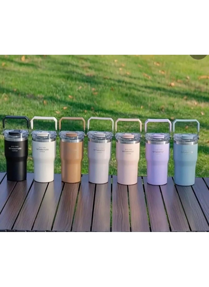 Generic - SITARAYURI Insulated Travel Tumbler with Handle Purple Leakproof, BPA Free, Vacuum Sealed, Coffee Mug, Teacup for Hot and Cold Drinks 30 oz. - Image 1