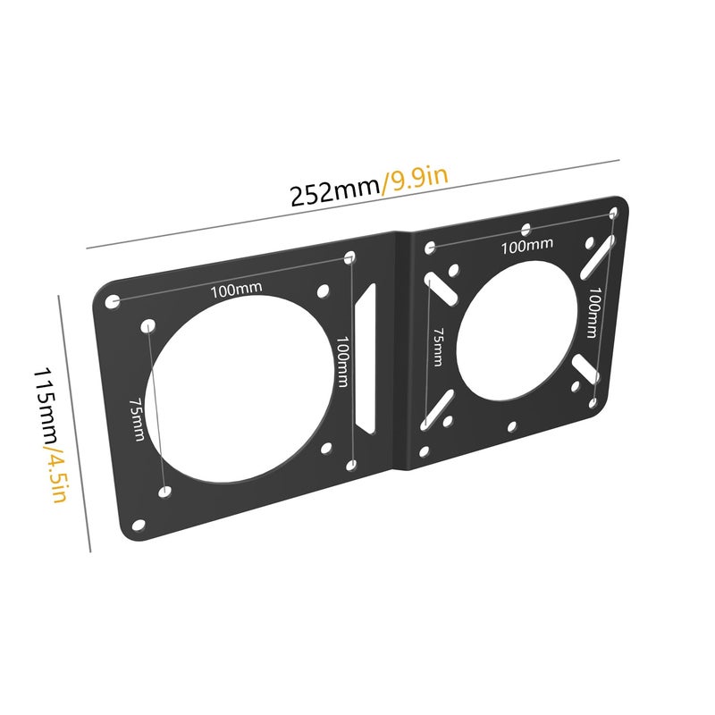 Monzlteck VESA Mount Adapter Plate for Mac mini M4 & NUC â€“ Universal Extension Bracket for Mini PCs, Fits 75x75mm & 100x100mm VESA Monitor Arms, Securely Mount Small Computers Behind Display - Image 2