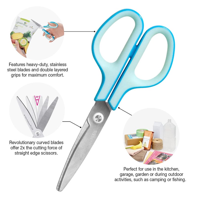 Plus Fit Cut Curve Scissors, Small, Blue - Image 2