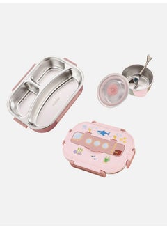 LITTLE SURPRISE BOX Pink Submarine Theme Compartment Steel Tiffin Lunch Box for Boys and Girls  - Image 2