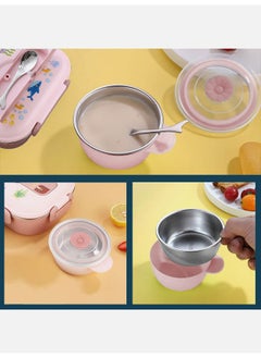 LITTLE SURPRISE BOX Pink Submarine Theme Compartment Steel Tiffin Lunch Box for Boys and Girls  - Image 4