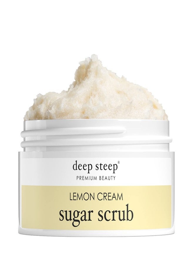 Deep Steep Sugar Scrub, Lemon Cream, 8 oz - Exfoliating Body Scrub with Organic Coconut Oil, Shea Butter & Argan Oil - Vegan, Clean Beauty, Smooth, Soft & Nourished Skin - Image 1