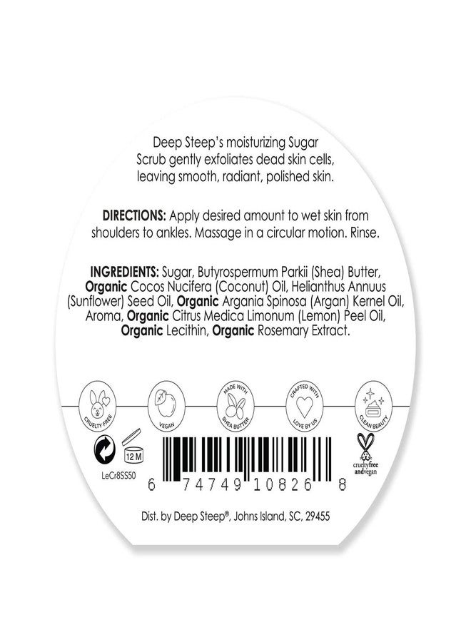 Deep Steep Sugar Scrub, Lemon Cream, 8 oz - Exfoliating Body Scrub with Organic Coconut Oil, Shea Butter & Argan Oil - Vegan, Clean Beauty, Smooth, Soft & Nourished Skin - Image 2