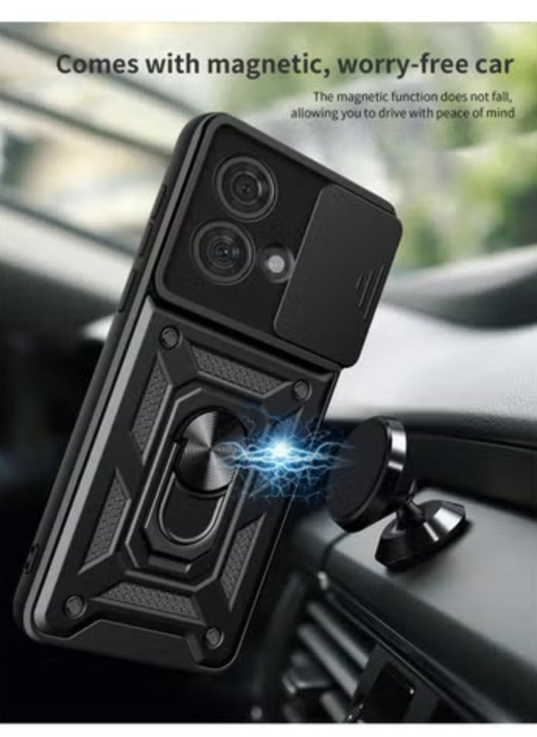 erorex Rugged Shockproof Magnetic Phone Case with Sliding Camera Cover Military-Grade Protection Ring Stand Car Mount Compatible Multi-Layer TPU PC Hybrid Protective Case  - Image 5