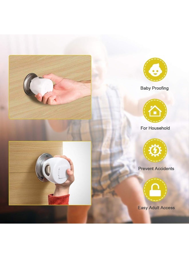 BETERTEK Door Knob Safety Cover for Kids, Child Proof Door Knob Covers, Baby Safety Doorknob Handle Cover Lockable Design. (4 Pack) - Image 3