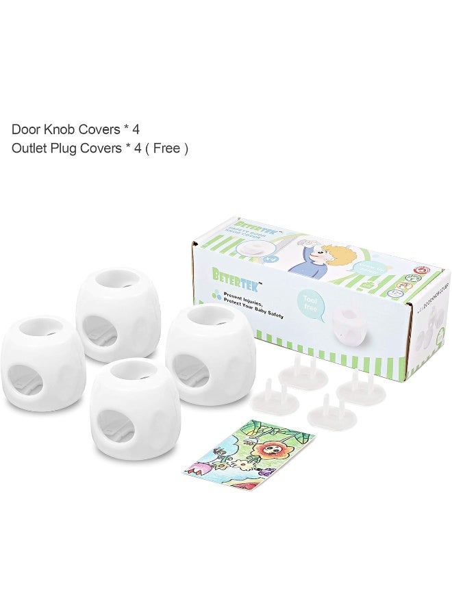 BETERTEK Door Knob Safety Cover for Kids, Child Proof Door Knob Covers, Baby Safety Doorknob Handle Cover Lockable Design. (4 Pack) - Image 5