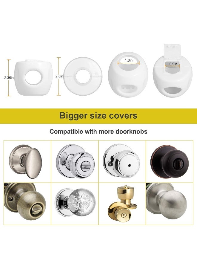 BETERTEK Door Knob Safety Cover for Kids, Child Proof Door Knob Covers, Baby Safety Doorknob Handle Cover Lockable Design. (4 Pack) - Image 2