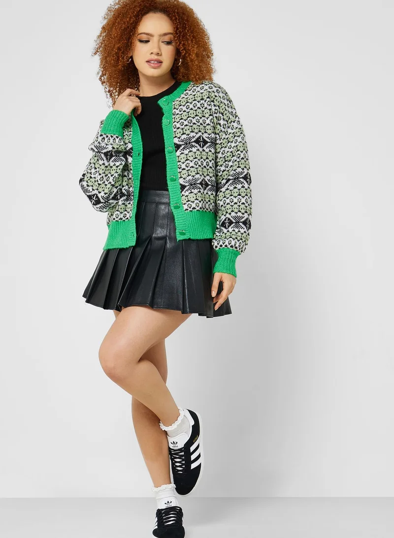 ONLY Printed Puff Sleeve Cardigan