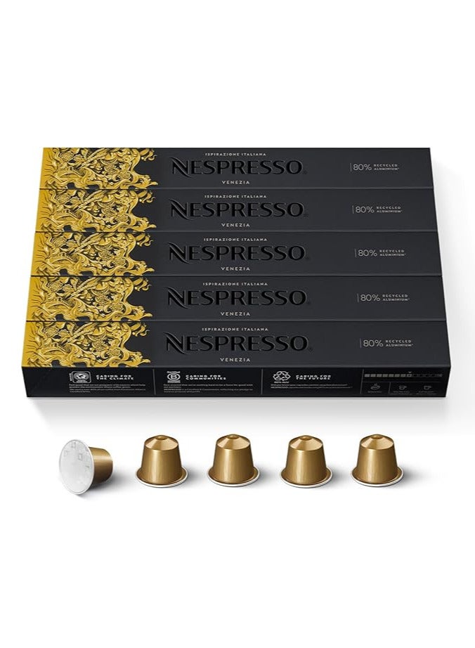 Nespresso Capsules Original Line, Ispirazione Venezia, Medium Roast Coffee Pods, 50-Count Espresso Coffee Pods