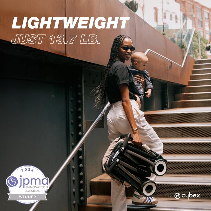 cybex عربة أطفال سايبكس ليبيل 2 للسفر - عربة سفر خفيفة الوزن لحملها على متن الطائرة مع إمكانية الإمالة بيد واحدة، متوافقة مع مقاعد سيارات سايبكس، أسود سحري - Image 4
