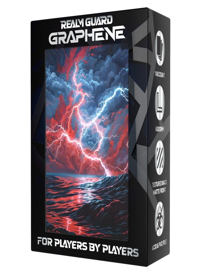Realm Guard Graphene - 100ct أكمام فنية غير لامعة ذات ملمس خشن لبطاقات التداول/السحر (عاصفة حمراء/زرقاء) - Image 1