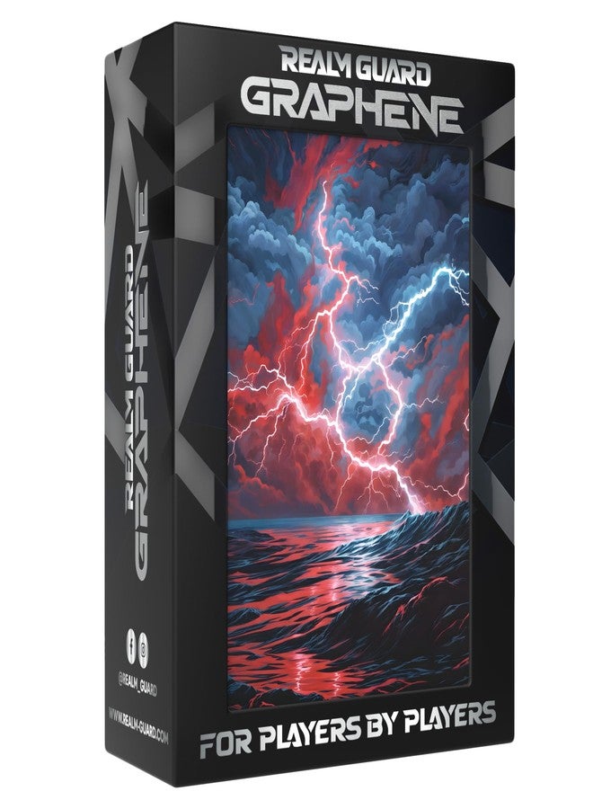 Realm Guard Graphene - 100ct أكمام فنية غير لامعة ذات ملمس خشن لبطاقات التداول/السحر (عاصفة حمراء/زرقاء) - Image 2