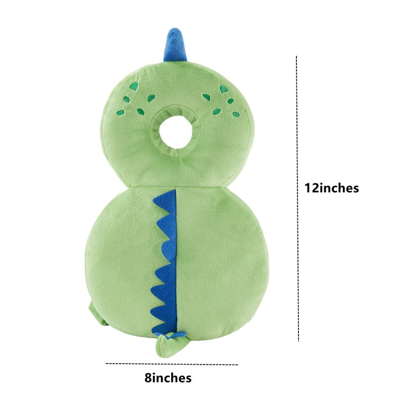 KingCheer Baby Back Potection Toddler Safety Protector Cushion Pad Toddler Backpack for Crawling Walking Adjustable Toddlers Back Safety Pad for Boys and Girls(Green Dinosaur) - Image 2