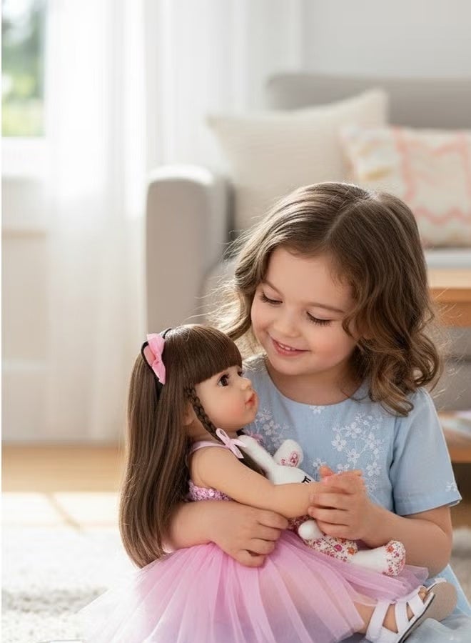 بيوينتي دمية الطفل المولودة من جديد 22 بوصة واقعية دميات الأطفال حديثي الولادة الحيوية وزنها مع بنات دمية السيليكون الناعمة مع ملابس دمية لعبة فاخرة لعمر 3+ - Image 2