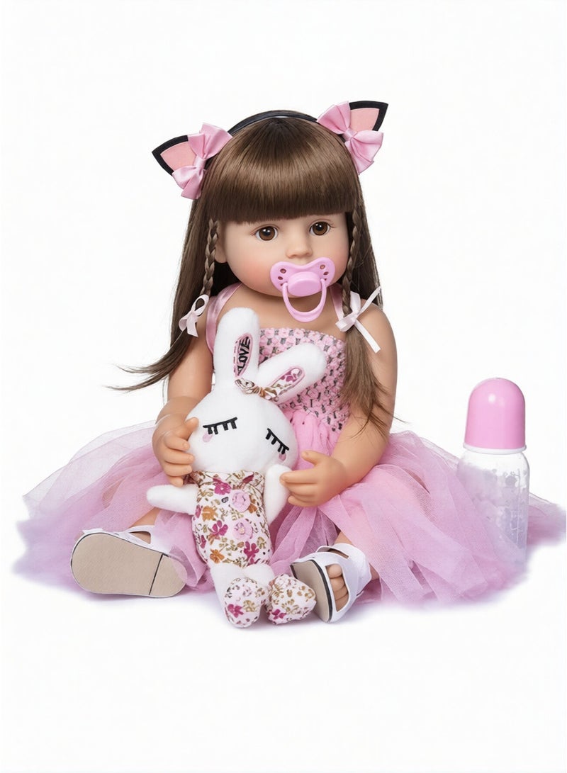 بيوينتي دمية الطفل المولودة من جديد 22 بوصة واقعية دميات الأطفال حديثي الولادة الحيوية وزنها مع بنات دمية السيليكون الناعمة مع ملابس دمية لعبة فاخرة لعمر 3+ - Image 1