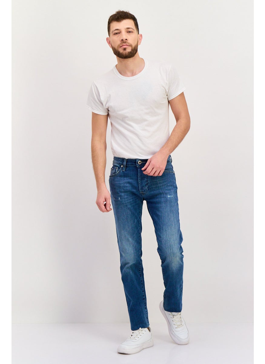 GAS - Men Slim Fit Wash Stretchable Denim Jeans, Blue - Image 1