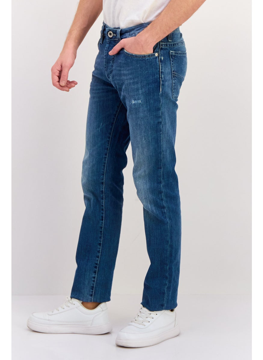 GAS - Men Slim Fit Wash Stretchable Denim Jeans, Blue - Image 1