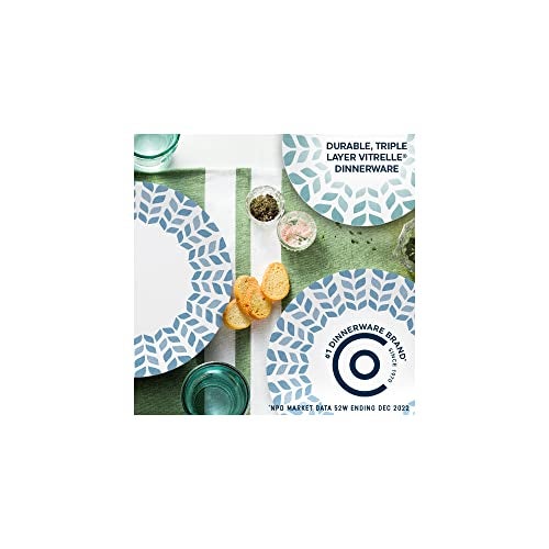 Corelle Vitrelle Glass Dinnerware Set, Chip & Crack Resistant Triple Layer Glass, 12-PC Dinnerware Set, Northern Pines - Image 4
