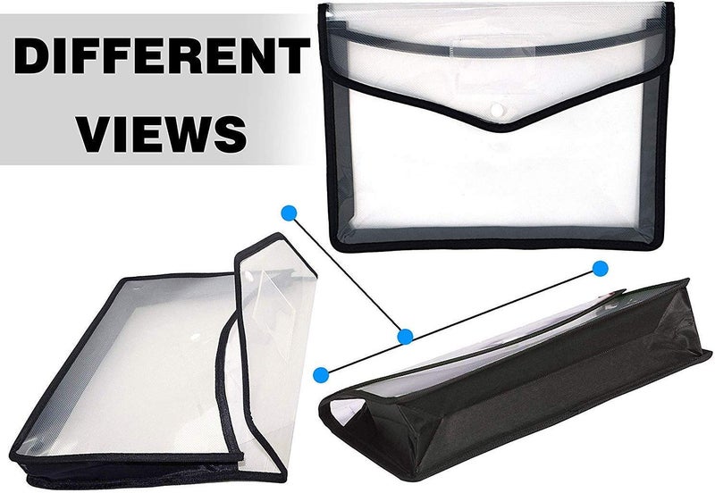 TULMAN 2 Pack A4 Size Document Organizer Transparent Project Envelope Folder with Snap Button Closure - Image 4