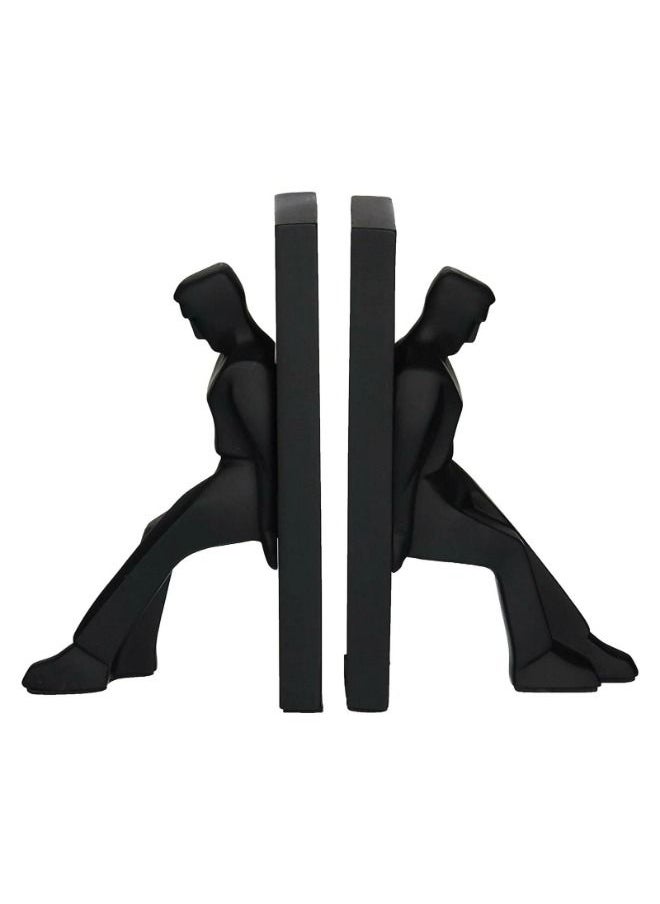 KIKKERLAND KIKKERLAND Bookends Leaning Men - Black  - Image 1