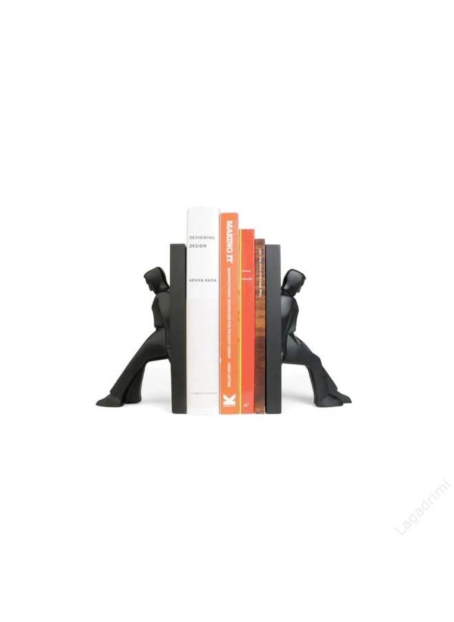 KIKKERLAND KIKKERLAND Bookends Leaning Men - Black  - Image 2