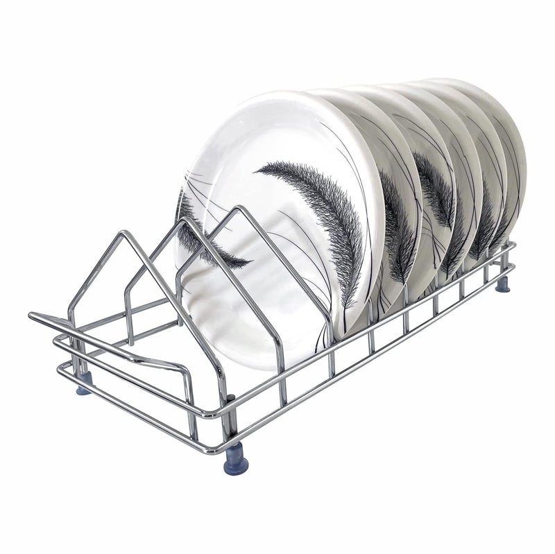 KEEPWELL Stainless Steel Plate Stand For 10 PlateKitchen Floor Standing Or Tabletop RackPlate StorageThali StandPlate Drainer For Home Kitchen Shelves - Image 2