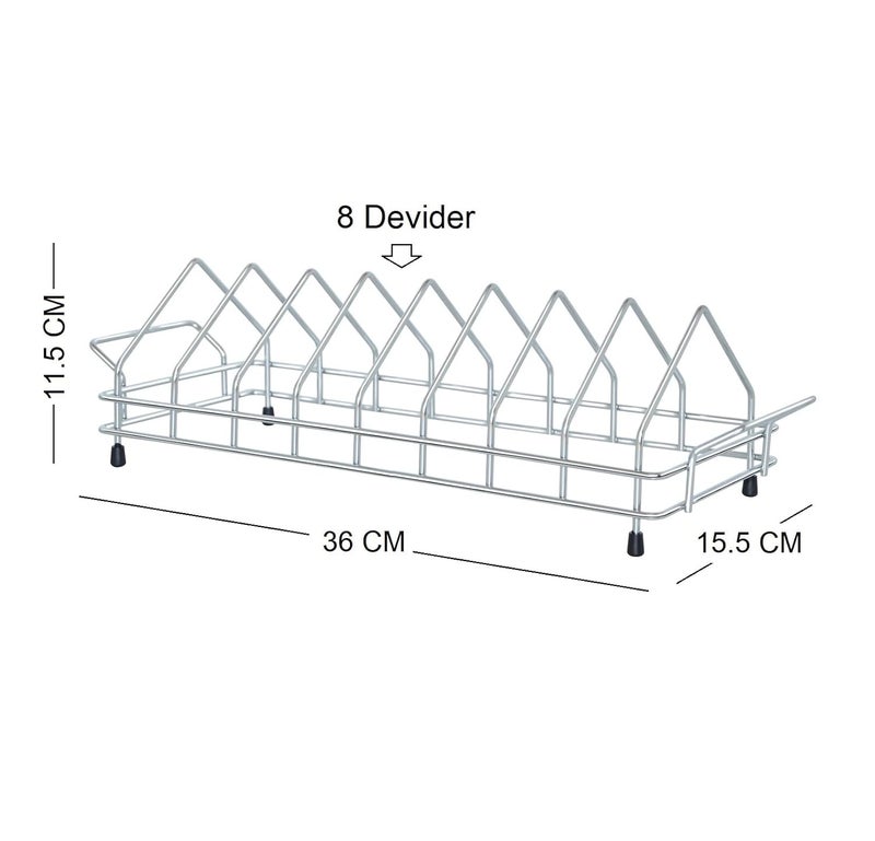 KEEPWELL Stainless Steel Plate Stand For 10 PlateKitchen Floor Standing Or Tabletop RackPlate StorageThali StandPlate Drainer For Home Kitchen Shelves - Image 3