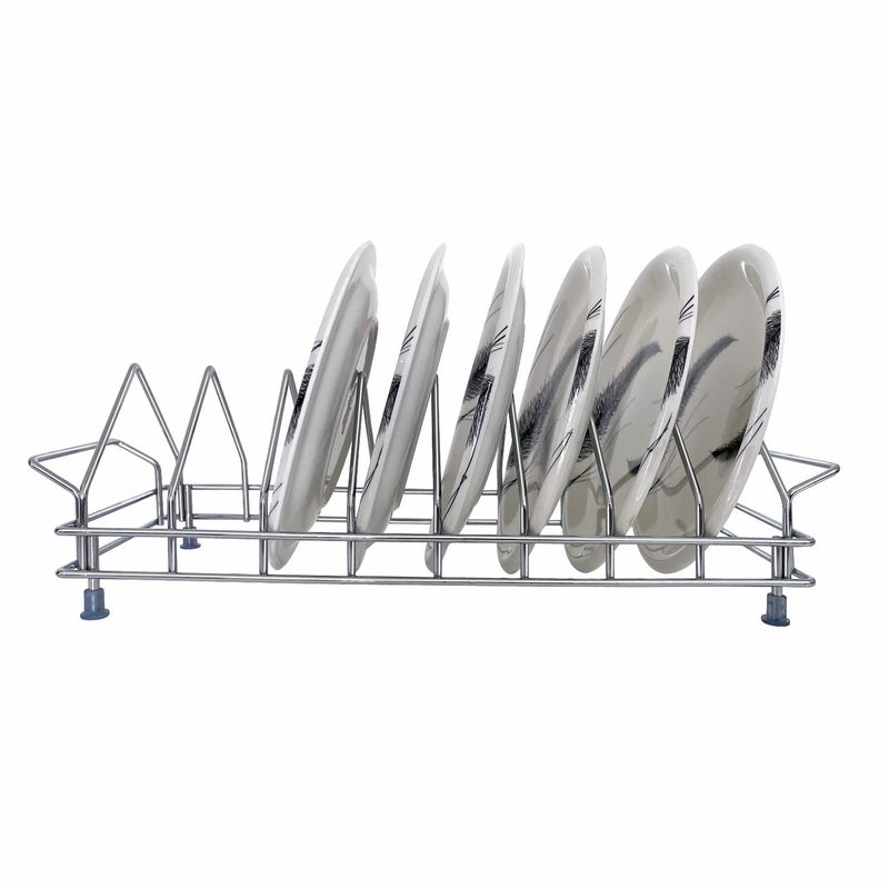 KEEPWELL Stainless Steel Plate Stand For 10 PlateKitchen Floor Standing Or Tabletop RackPlate StorageThali StandPlate Drainer For Home Kitchen Shelves - Image 4