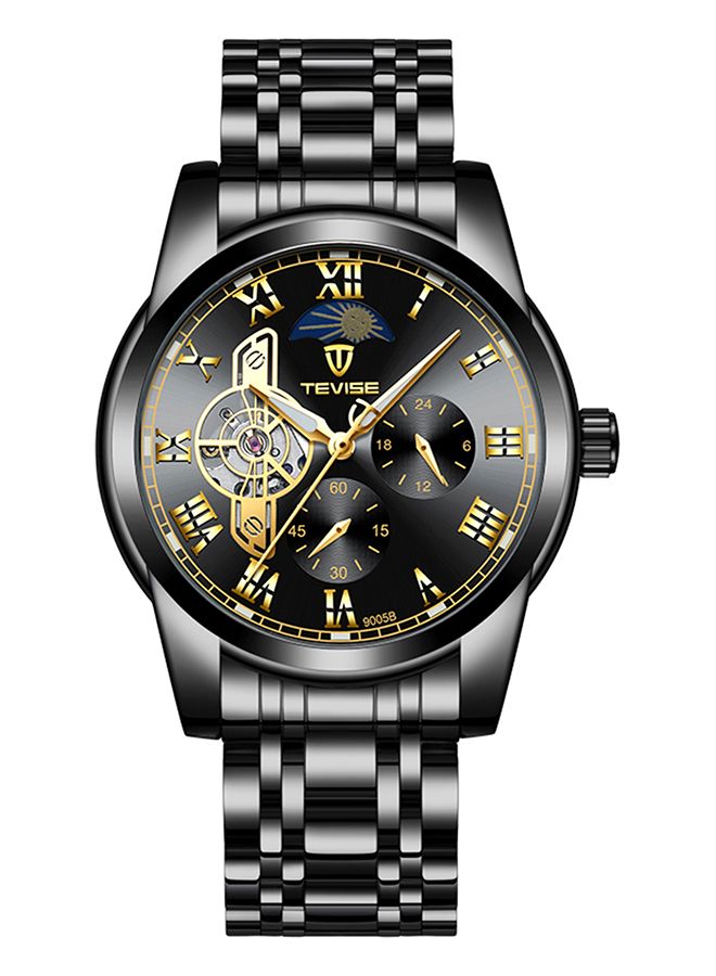 NIBEMINENT Skeleton Noctilucent Moon Phase Automatic Mechanical Watch For Men