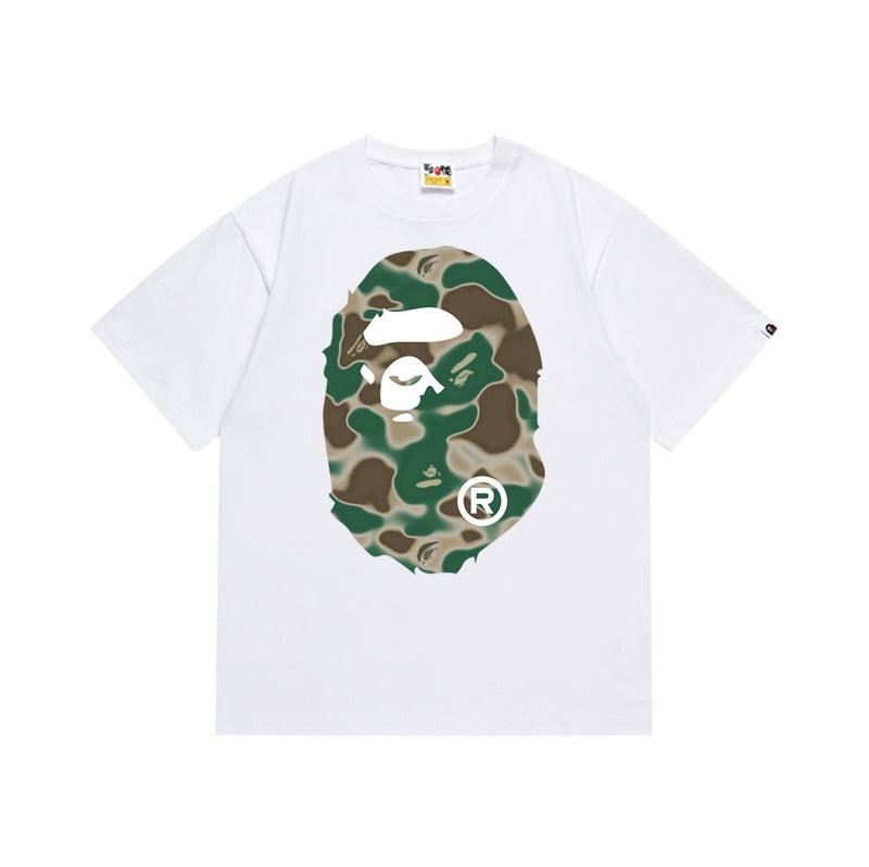 بايب تي شيرت BAPE صيفي 2026 بتصميم رأس القرد ونمط التمويه - للرجال والنساء - Image 1