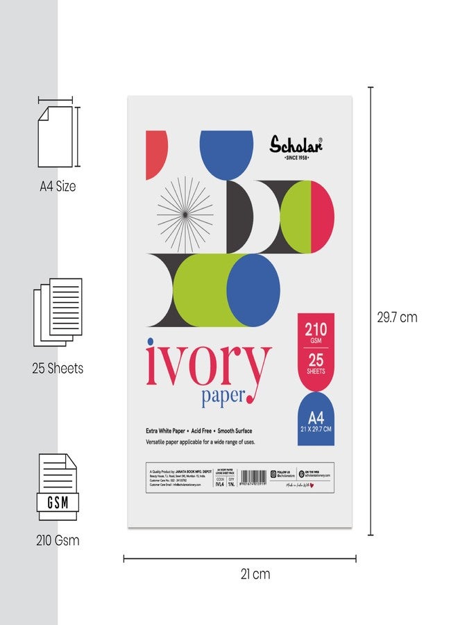 Scholar Loose Sheets – 210 GSM | Extra White Premium Artist Paper | 25 Sheets for Drawing, Sketching, Painting, Calligraphy & Mixed Media Art (A4) (Pack of 2) - Image 2
