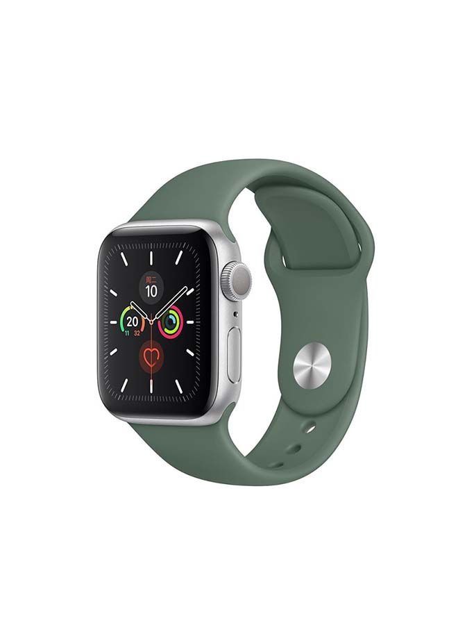Silicone Sport Replacement Band For Apple Watch All Series 5/6/7 42/44/45mm Pine Green - Image 1