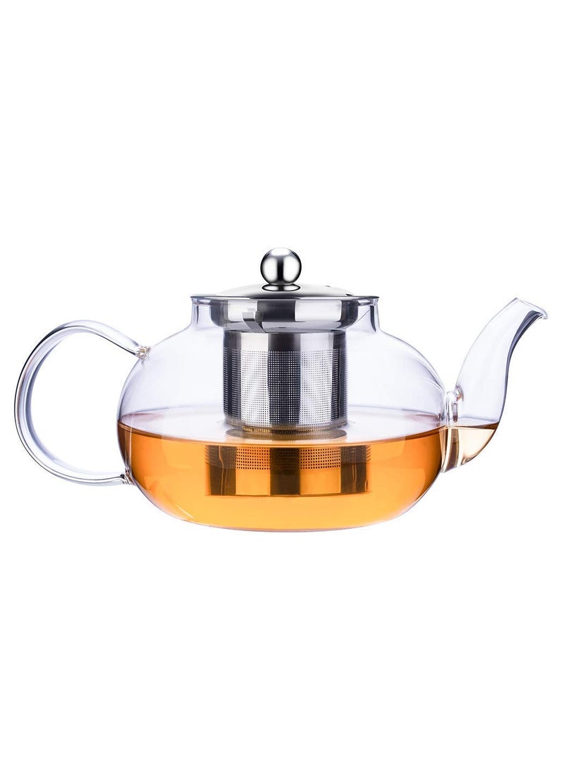 BLISS START BLISS START Large Glass Teapot Stovetop Kettle with Stainless Steel Removable InfuserStrainer Loose Leaf Tea Pot Maker Stovetop Safe and Strainer Perfect for Tea and Coffee Carafe 1000 ml  - Image 1