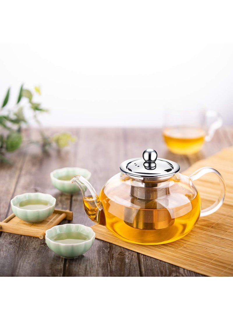 BLISS START BLISS START Large Glass Teapot Stovetop Kettle with Stainless Steel Removable InfuserStrainer Loose Leaf Tea Pot Maker Stovetop Safe and Strainer Perfect for Tea and Coffee Carafe 1000 ml  - Image 5